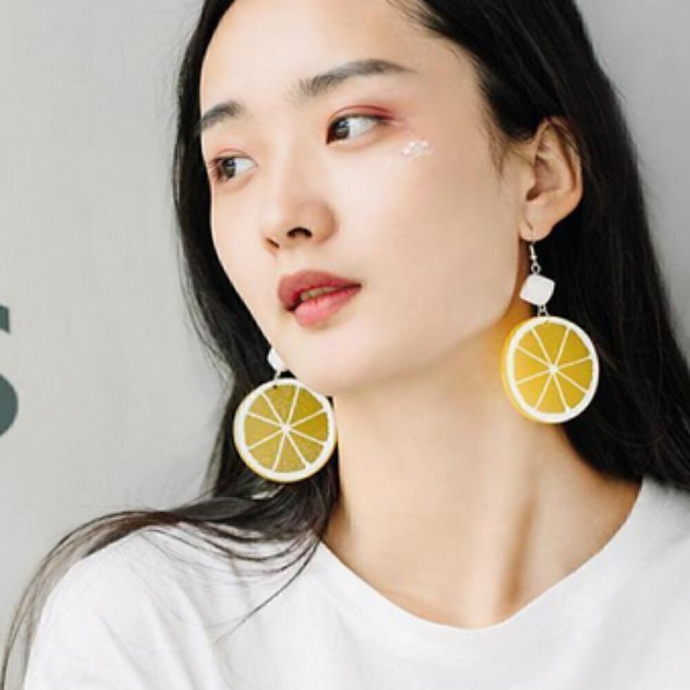 Orange boho fruit drop earrings jewelry